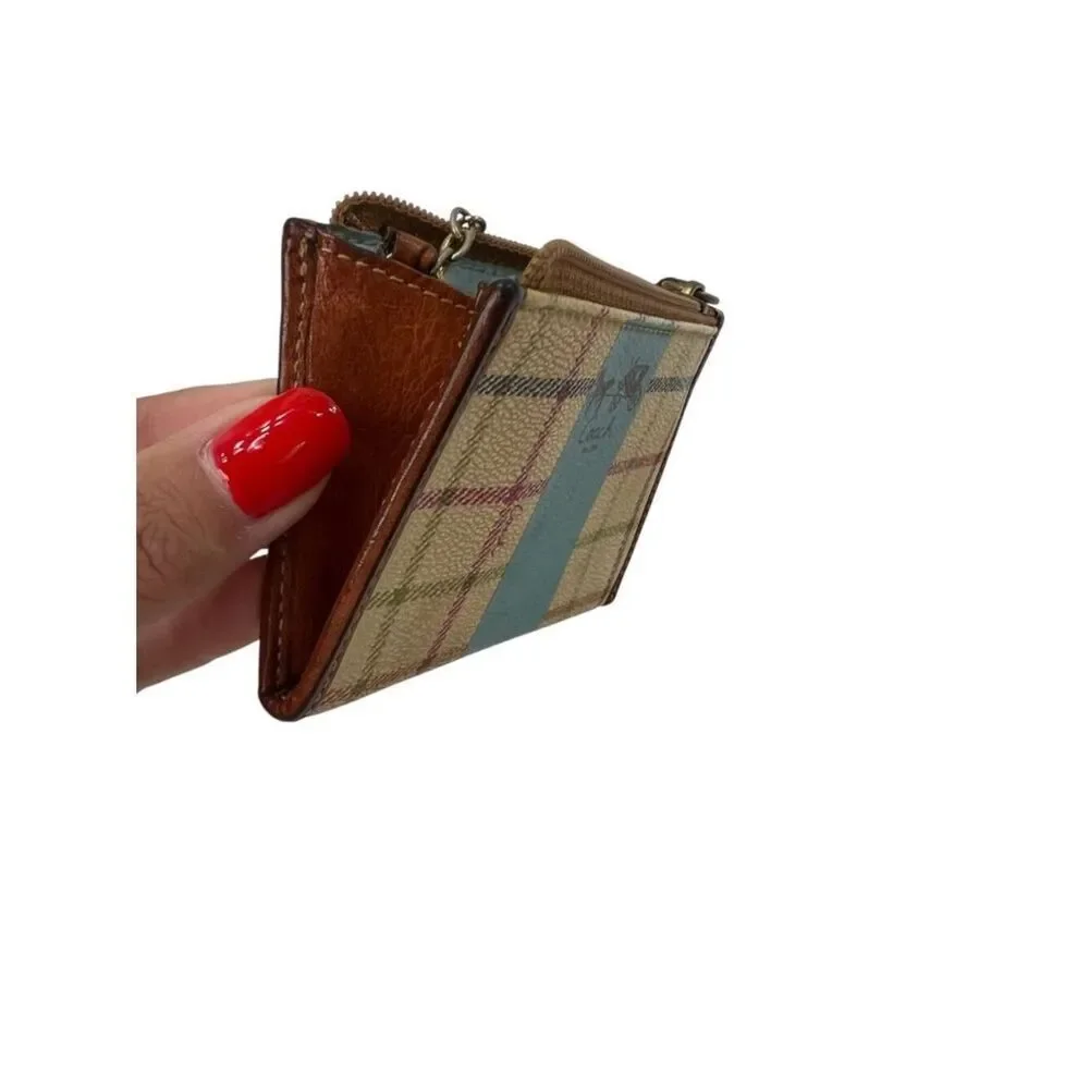 Coach Heritage Blue Stripe Key Chain Card Holder